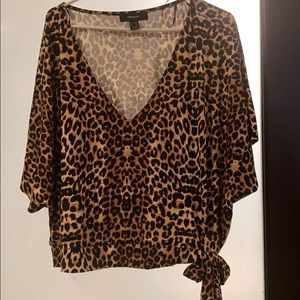 Cheetah Print Tied Up Blouse